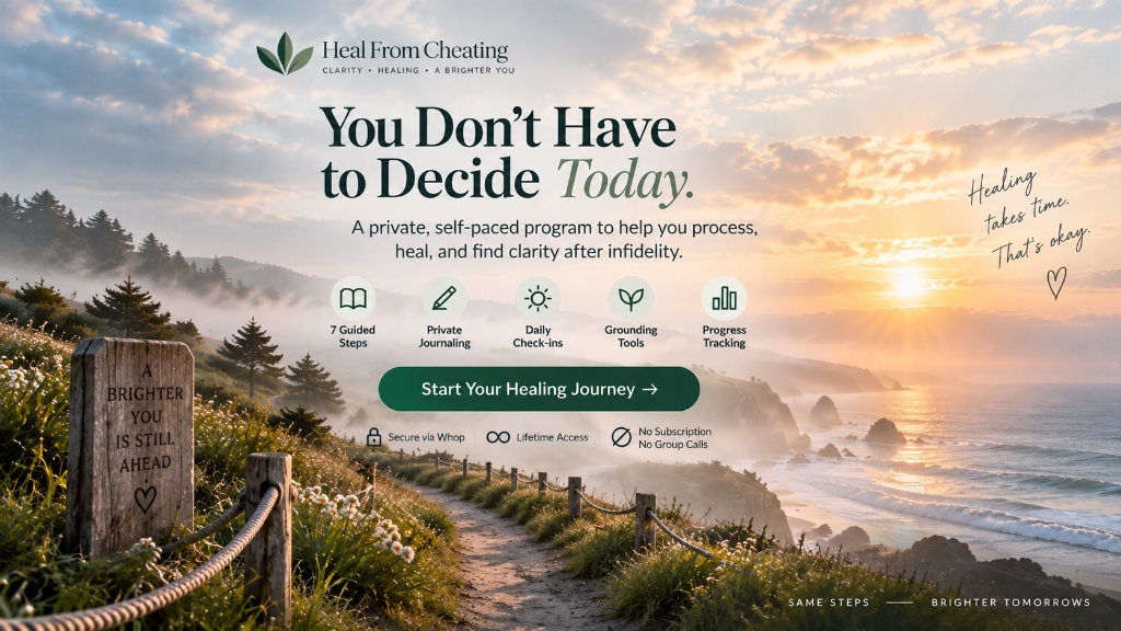 Heal From Cheating — Private, self-paced guidance after infidelity